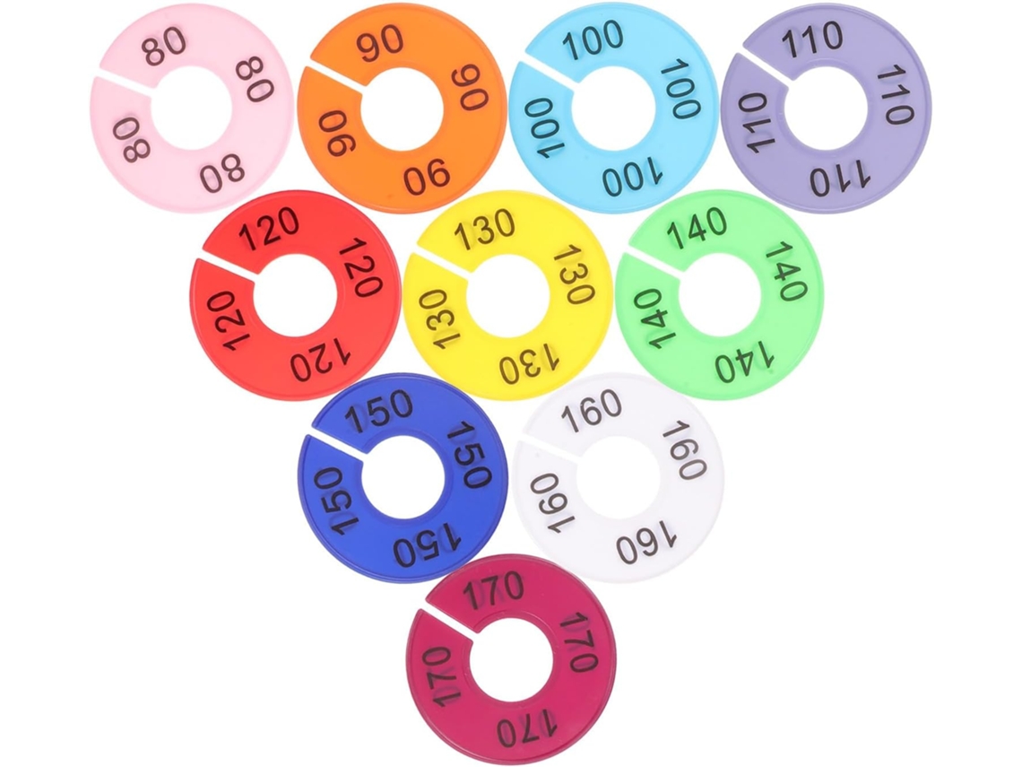 Conjunto De 10 Divisórias Redondas De Plástico Resistente Com Guia Visual Transparente.