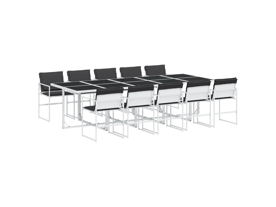Maison Exclusive - 11 Pcs Conj. De Jantar P/ Jardim C/ Almofadões Textilene Branco