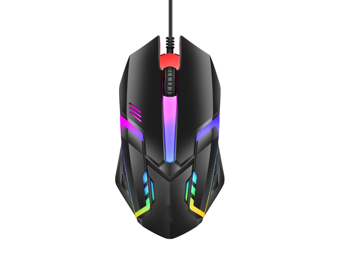 Rato YIZHOOD M3 Computador de mesa Laptop Colorful Glow RGB Office Game Cabo USB preto