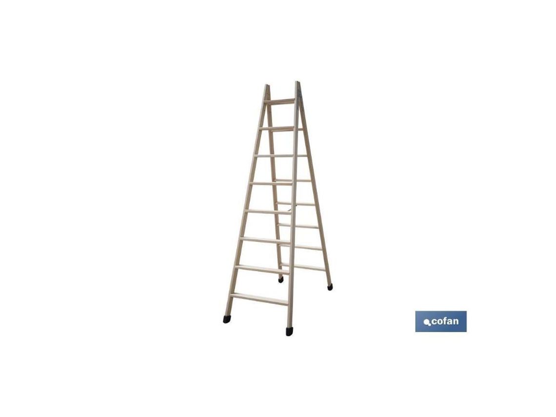 Escalera Madera Doble 8 Peldaños 2,00 M Cofan