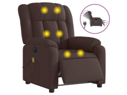Electric Massage Recliner Chair, Electric Massage Recliner Chairs Vidaxl Marrom Tecido