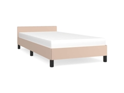 Bed Frame With Headboard, Bed Frames With Headboard Vidaxl Marrom Couro Artificial (90 X 200 Cm)