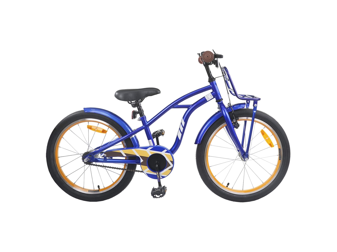 Vidaxl Bicicleta Infantil 22 Polegadas Para 7-12 Anos Azul Escuro