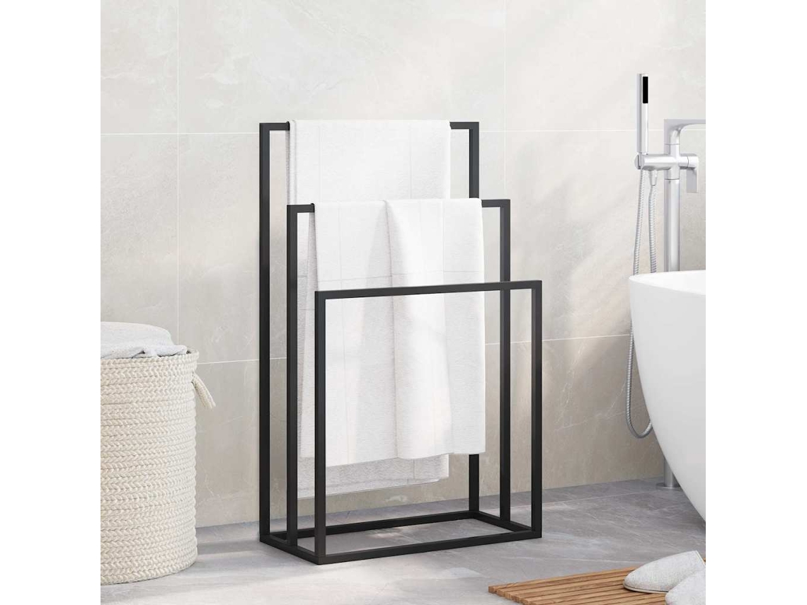 Vidaxl Toalheiro Independente 48x24x79 Cm Ferro Preto