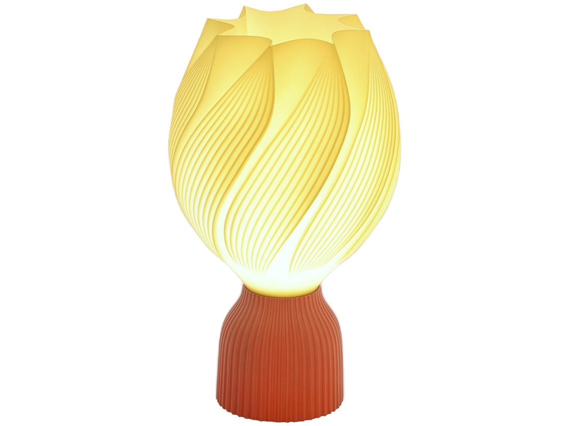 Abajur com Tela de Impressão 3d Abajur com Desenho de Pétalas com Luz Quente Ø16,5x28 Cm Branco ZENCORE SERVICES