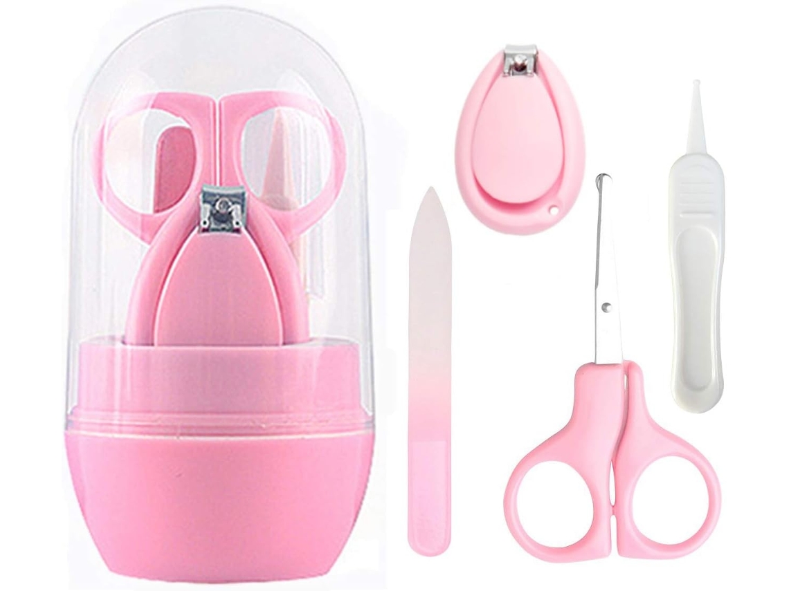 Lurelia Kit De Manicure Para Bebé 4 Peças, Em Aço Inoxidável, Ergonómico, Com Estojo, Seguro, Para Bebé E Criança