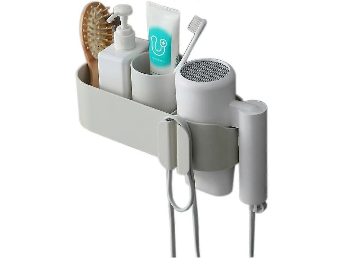 Secador de Cabelo Multifuncional, Casa Banho, Wc, Cabideiro, Cabides, Cabelo, Prateleira, Secado R Cremalheira (cinze GOKOCO