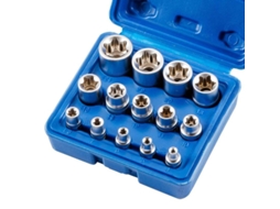 Conjunto De 14 Piezas De Tuercas Torx Externas E4-e24 Herramienta De Acero Cromo Vanadio Con Caja Moldeada Golpe Impacto
