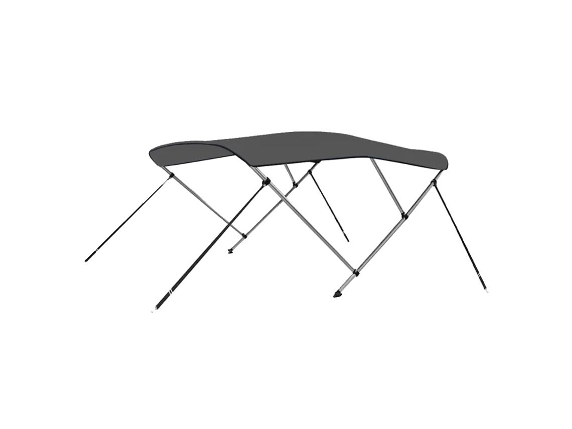Teto Bimini, Design De 3 Arcos, Resistente A Uv, Preto