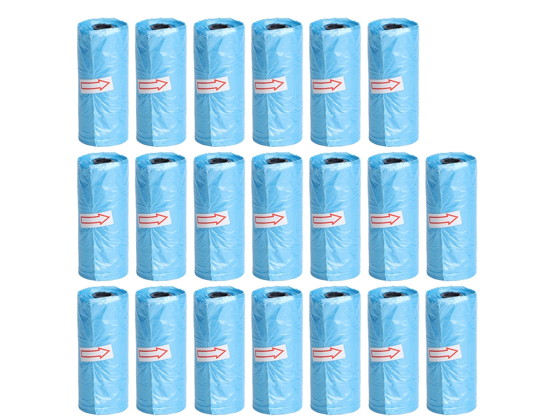 Mali 20 Rolos Sacola de Lixo Biodegradável Infantil para Fraldas e Resíduos Diários Azul