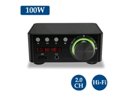Amplificador Digital Mini Estéreo BT5.0 100w 2 Canais USB Aux TF