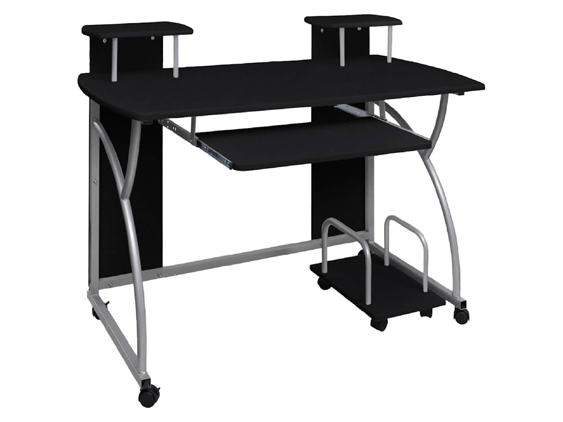 Vidaxl Secretária De Computador 110x52x88,5 Cm Derivados Madeira Preto