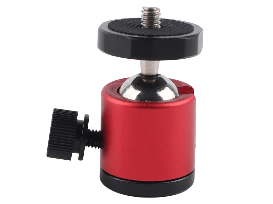 360 Swivel Ball Head 1/4" Screw Mount For Dslr Camera Tripod Ballhead Stand Tripod Heads LAXISCREED (red)