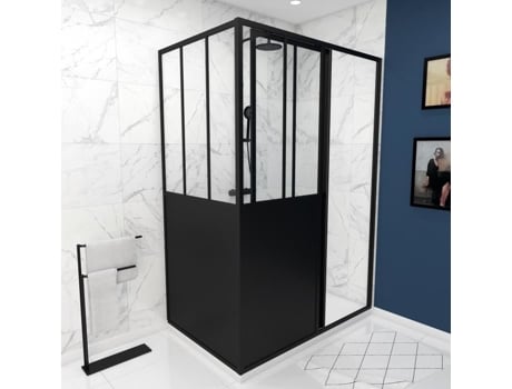 Pacote de Portas Deslizantes Fabrik 1 Retorno Preto Mate 140 X 200 Cm