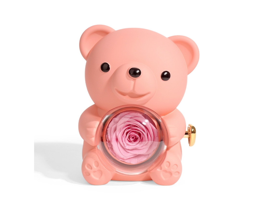 Elysve Caixa De Presente Decorativa Rosa, Urso