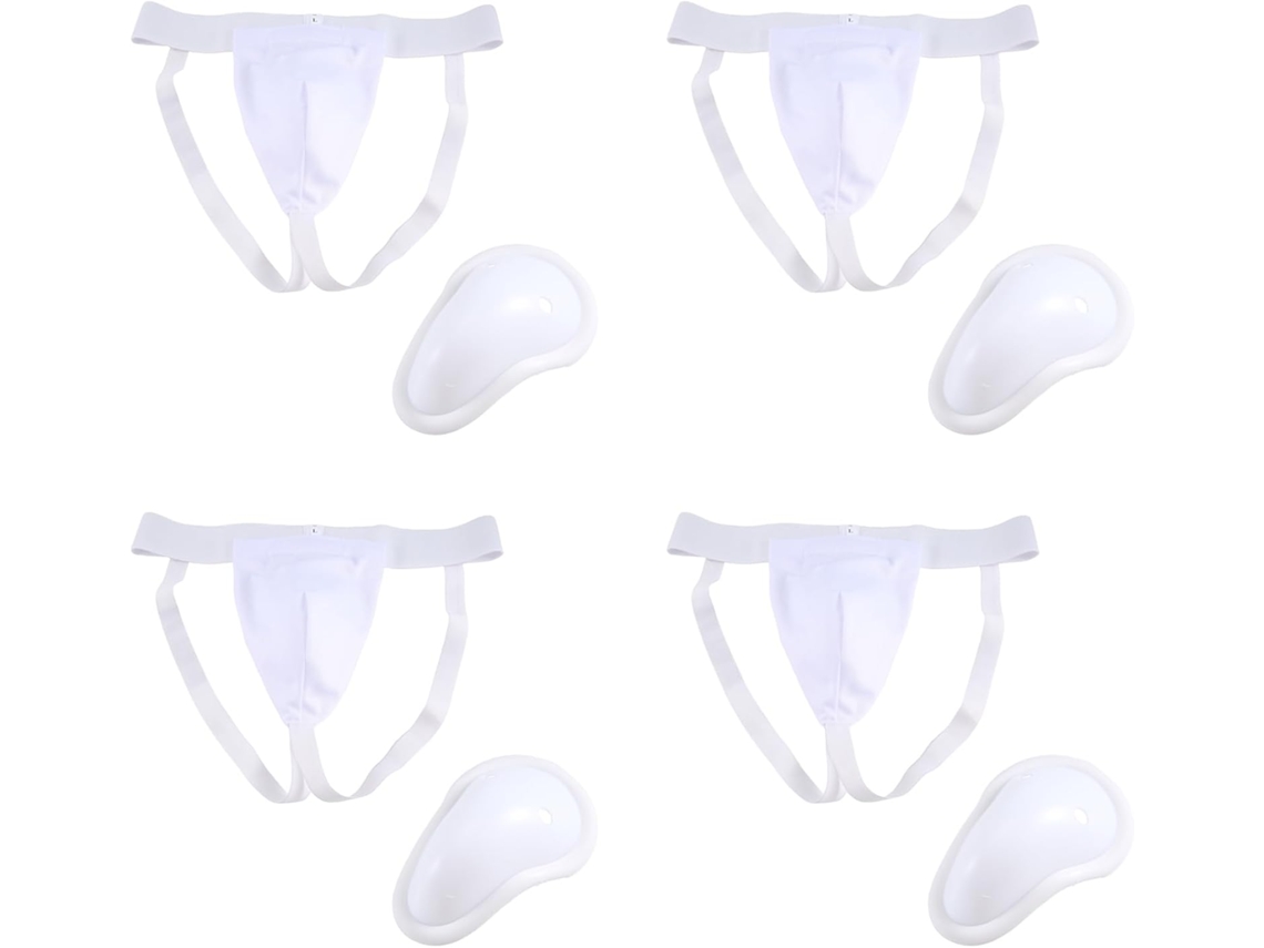 Protetor Genital Masculino 4x para Kickboxing e Muay Thai, Ajustável e Ventilado, Ideal para Treinamento de Luta. SFUSHOS
