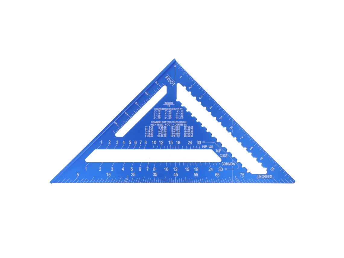 Régua Triangular Ângulo 45° 12in Liga De Alumínio Ferramenta Medição Carpintaria Layout Gauge