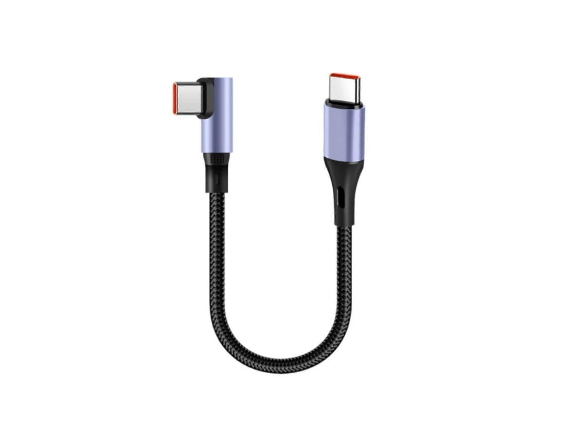 Lurelia Cabo Usb-c, 15cm, 6a, 90°, Carregamento Rápido, Tablets, Preto