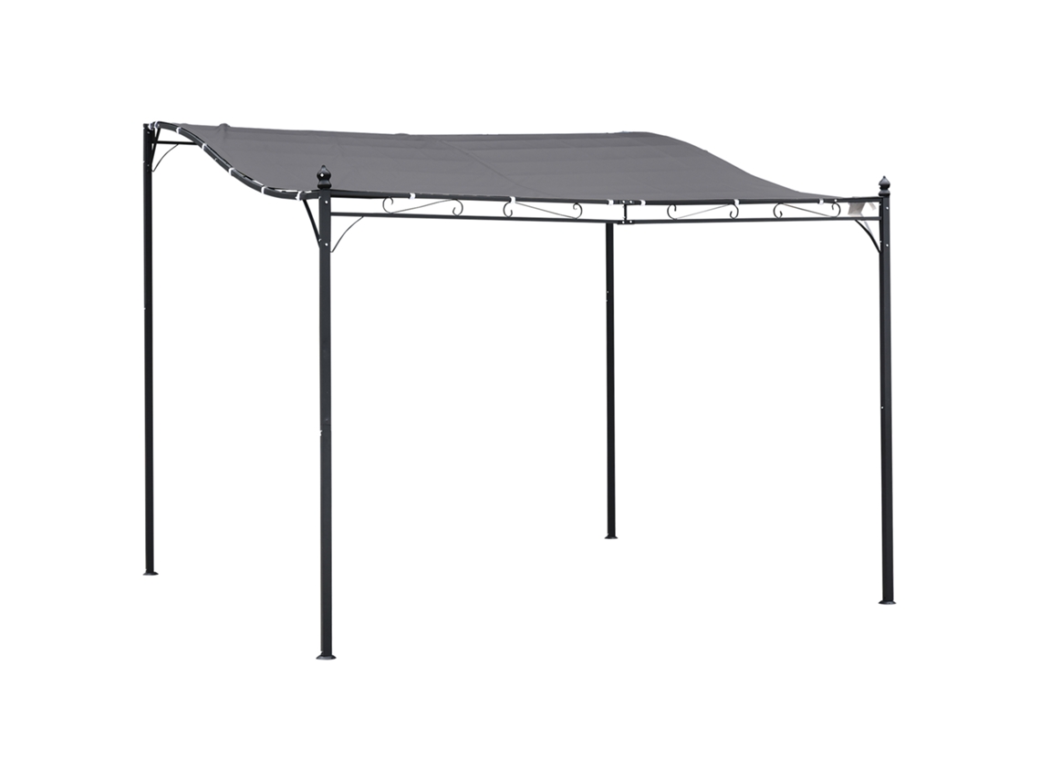 Gazebo Pergola 3x3m para Jardim com Toldo Impermeável Cinza BTFORUS