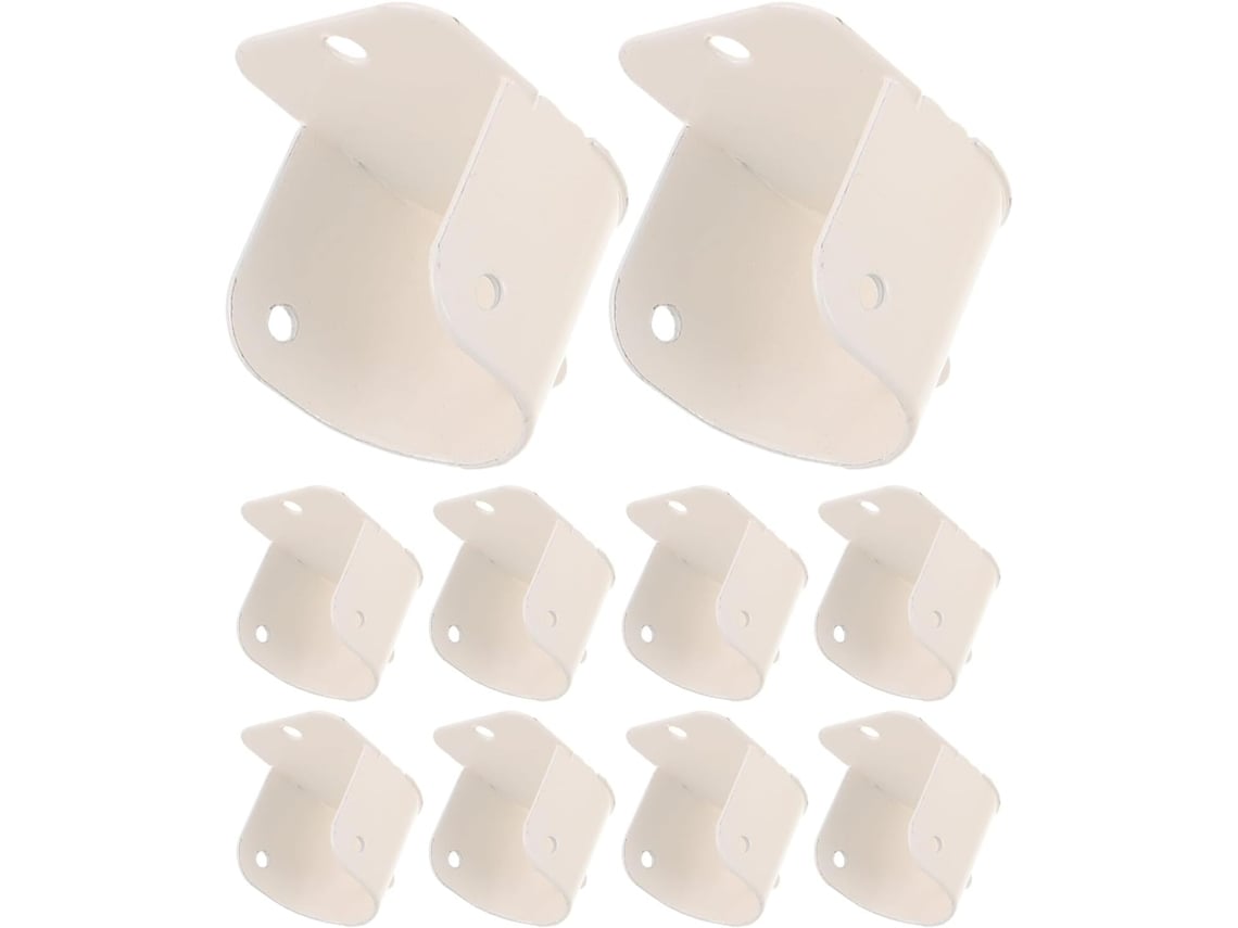 Conjunto De 10 Suportes Para Varão De Cortina Off-white, Base Tubular Para Teto E Parede. Conjunto De 10 Suportes Para Varão De Cortina