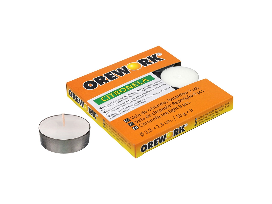 Vela citronela Orework 10 g Pack 9 uds