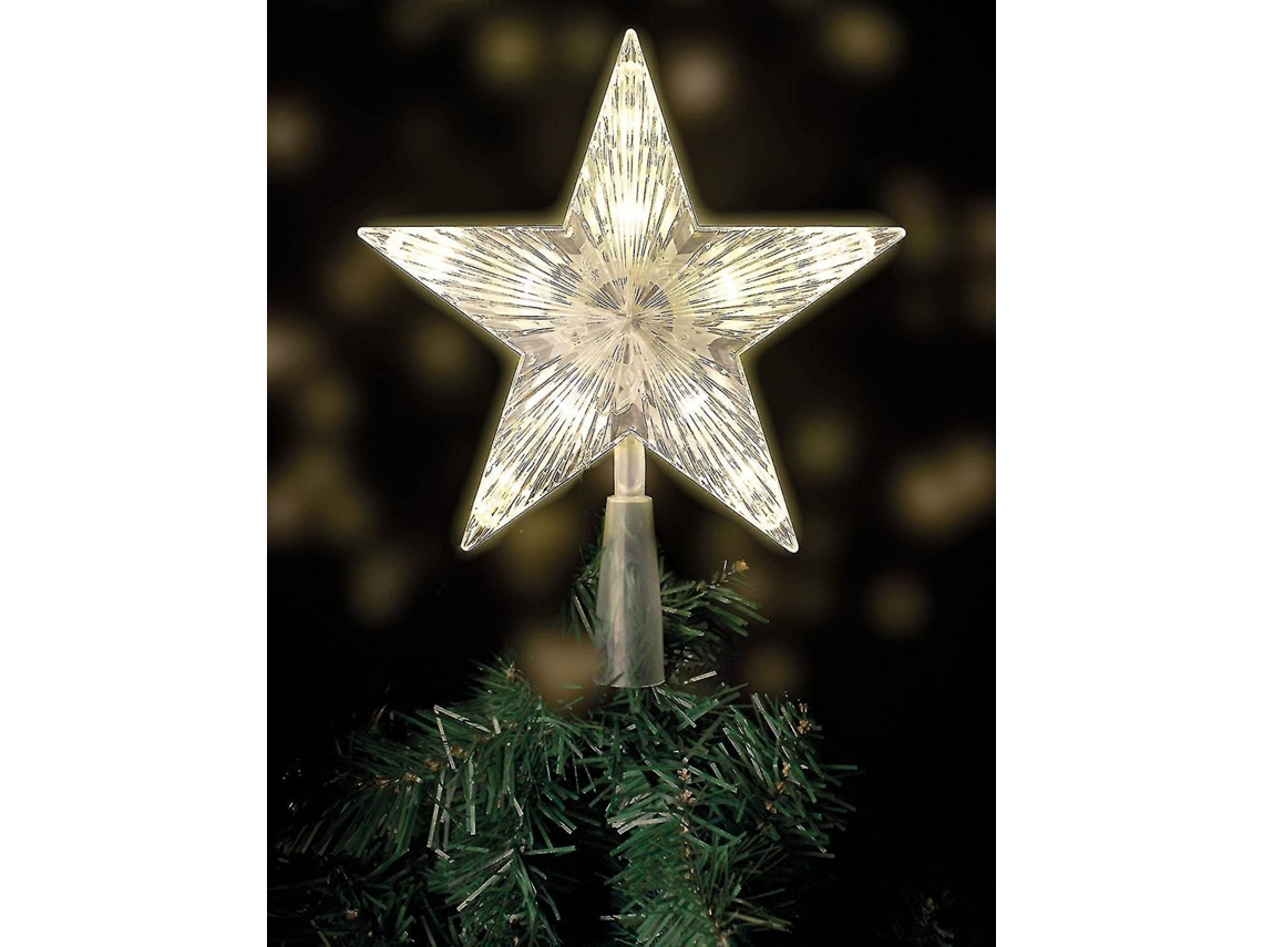 Rebe copa de Árbol de Navidad Con 10 Leds Y Enchufe Estrella Iluminada En Blanco Cálido Material Plástico Reutilizable