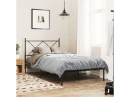 Vidaxl Estrutura De Cama Com Cabeceira 100x200 Cm Metal Preto