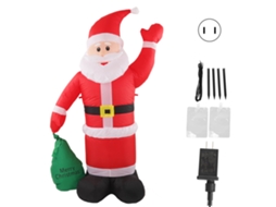 Papai Noel Inflável com Luz Led À Prova D'água Decoração Natal S/MARCA
