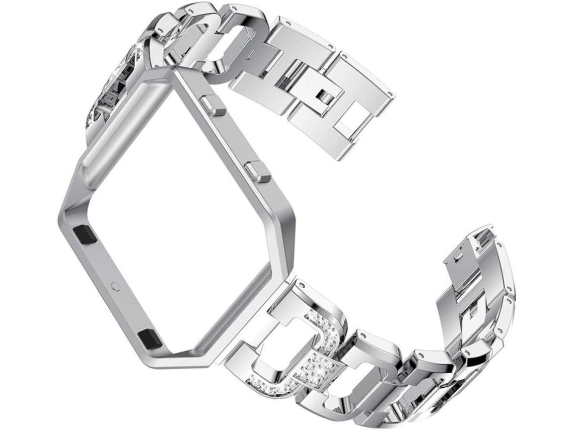 Pulseira De Metal Com Strass E Estrutura Em Formato D Para