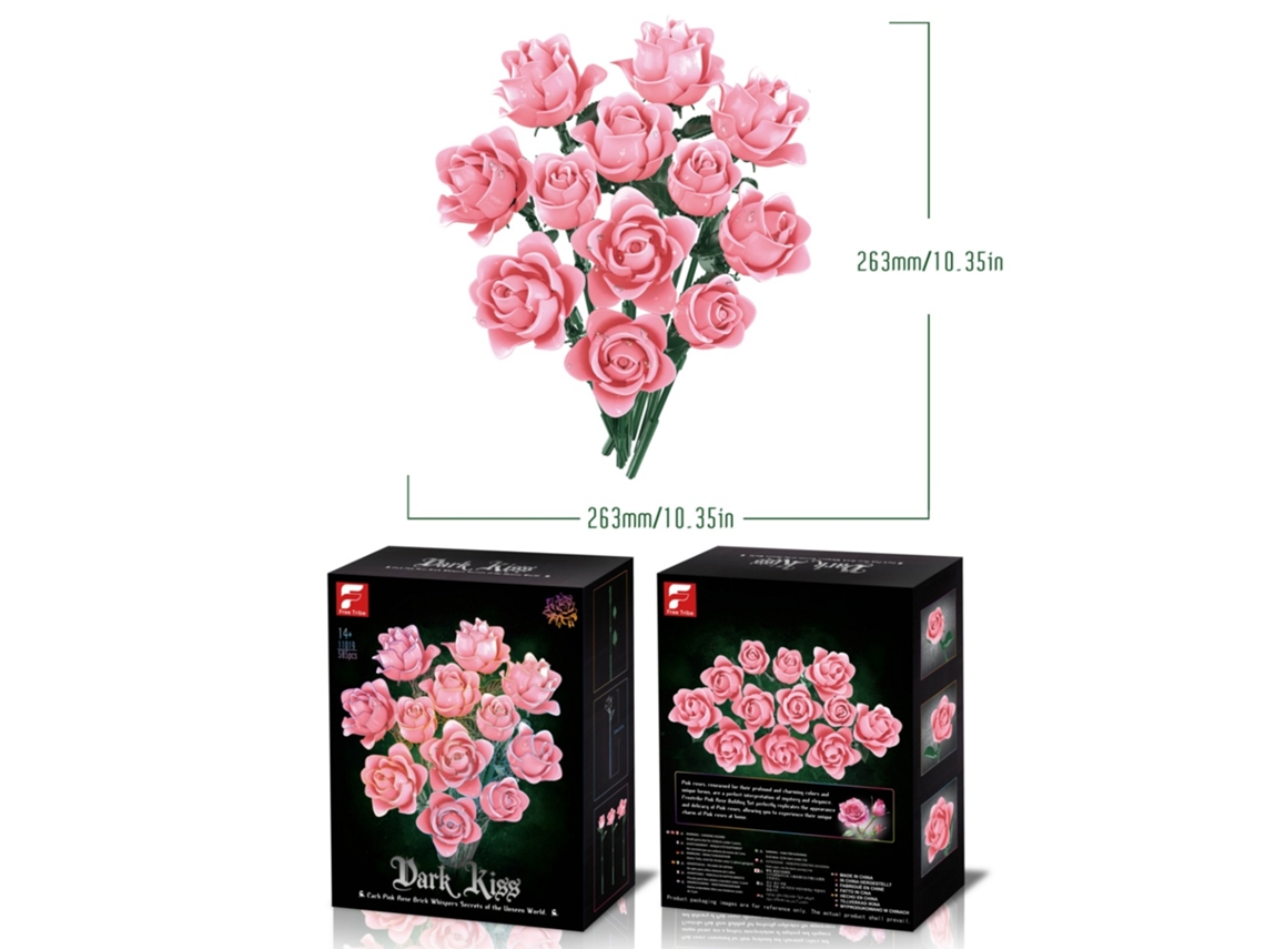 (rosa, 585 Peças) Blocos De Construção Educativos, Enfeites De Mesa Em Formato De Flor, Brinquedos Decorativos