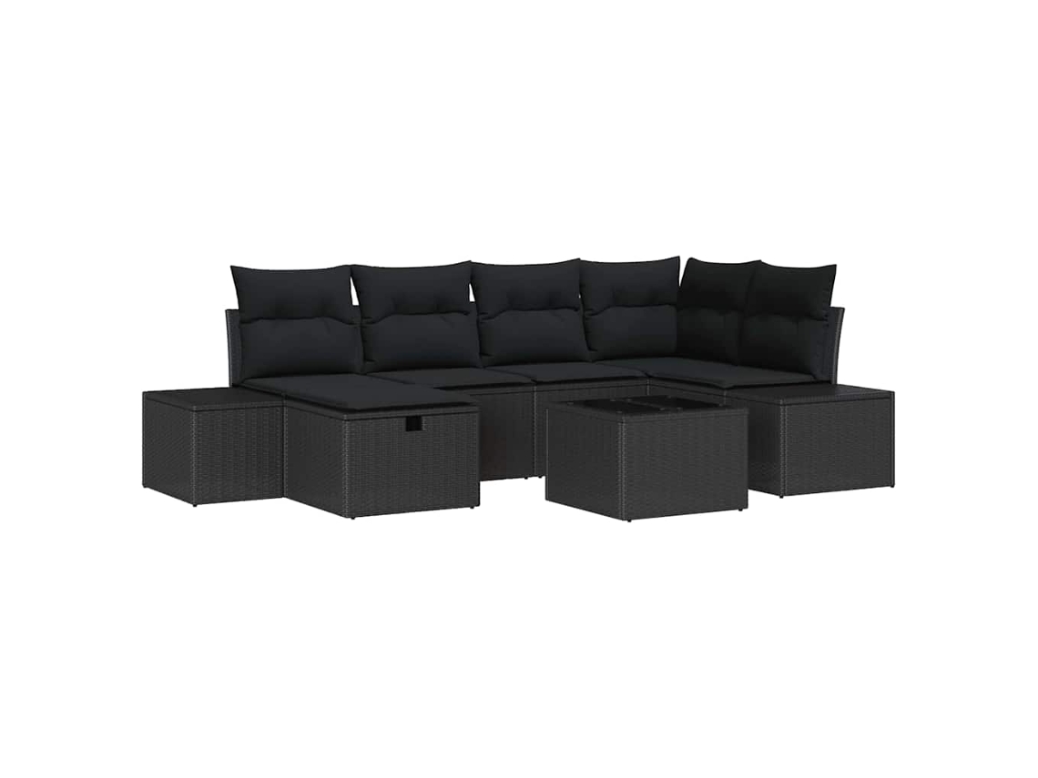 Maison Exclusive - Conjunto De Sofás Com Almofada 6 Pcs Vime Pe