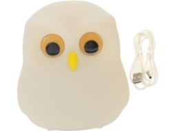 Luminária Noturna Coruja De Silicone Branca Yardenfun Para Quartos