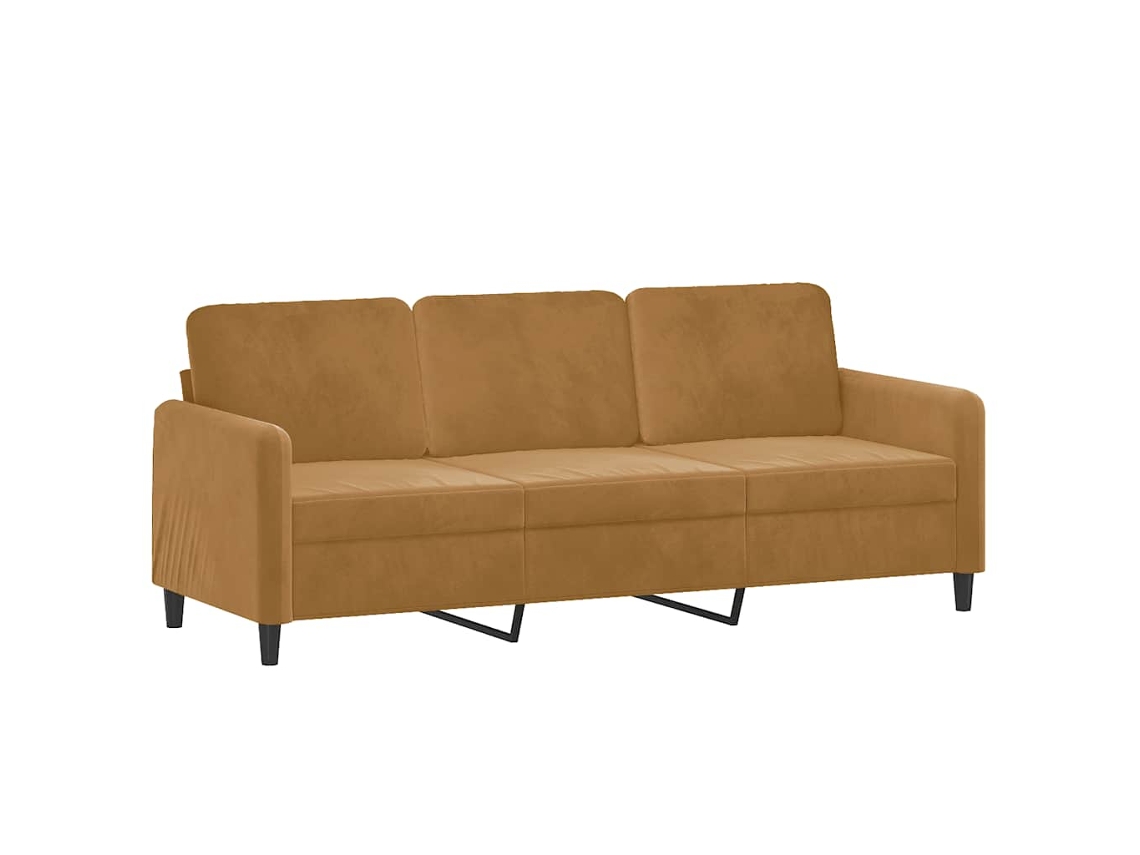 3-seater Sofa, 3-seater Sofas Vidaxl Marrom Veludo (n/a)