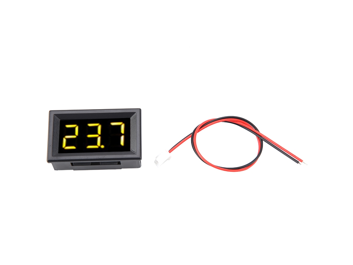 Voltímetro Digital de 0,56 Polegadas de 2 Fios DC 2,5-30V com Display LED Amarelo S/MARCA