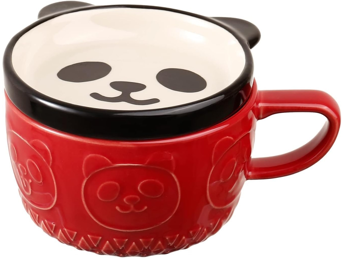 Caneca Fofa Com Tampa, Conjunto De Xícara Café E Chá Porta Copos Em Formato Animal, Presentes Aniversário, Formatura, Dia Dos Namo Aquaforge