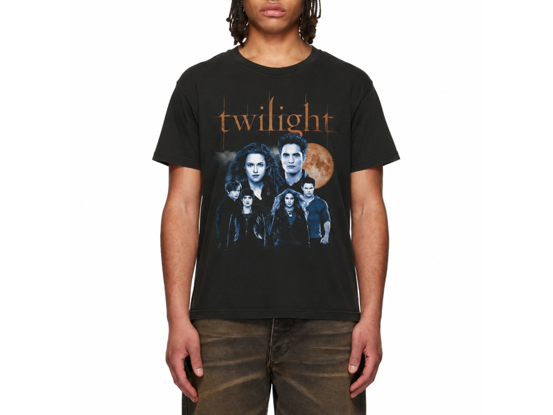 Rockinstone Twilight Movie Cullen Family With Moon Black Adult T-shirt Size:xxxl