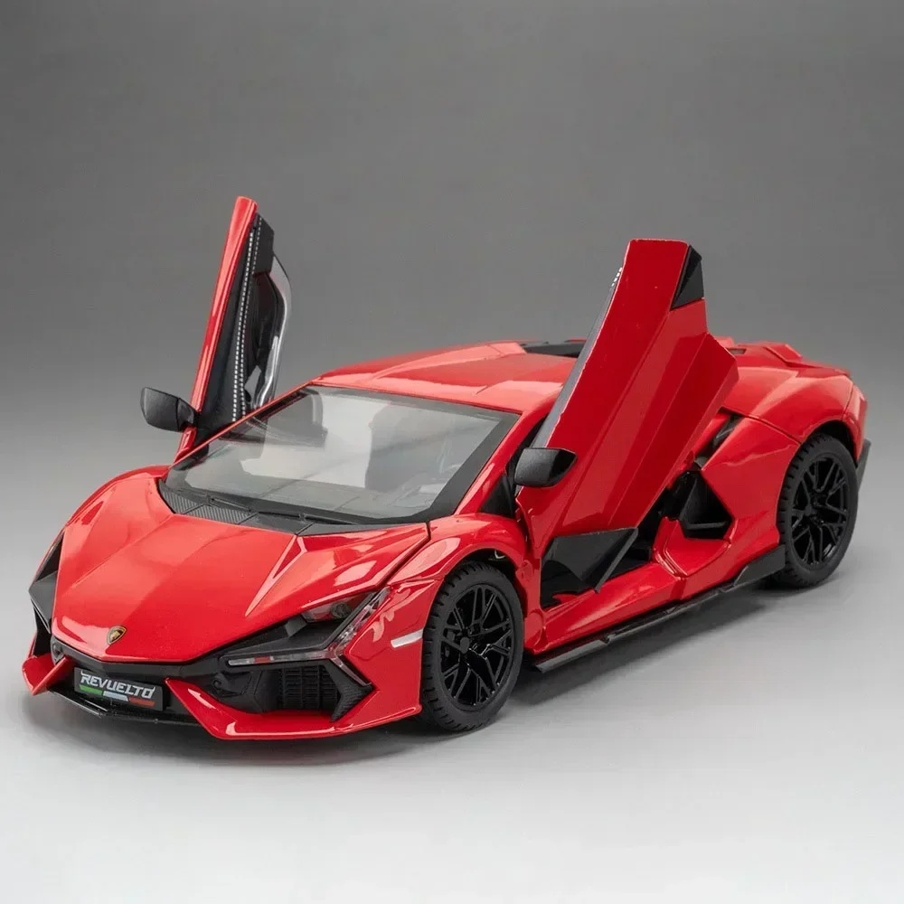 (vermelho) Miniatura De Carro Esportivo Revuelto Na Escala 1:24 - Metal Fundido - Música E Luzes