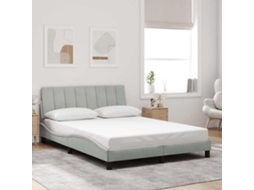 Vidaxl Estrutura De Cama Sem Colchão Hanko 140x190 Cm Veludo Cinzento-claro