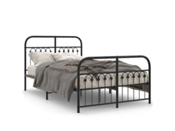 Bed Frame, Bed Frames Vidaxl Preto Aço (120 X 190 Cm)