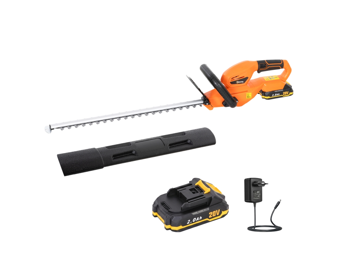 Aparador Cerca Viva 100w Com Lâmina 51cm, Bateria E Carregador 2,0ah, Na Cor Laranja