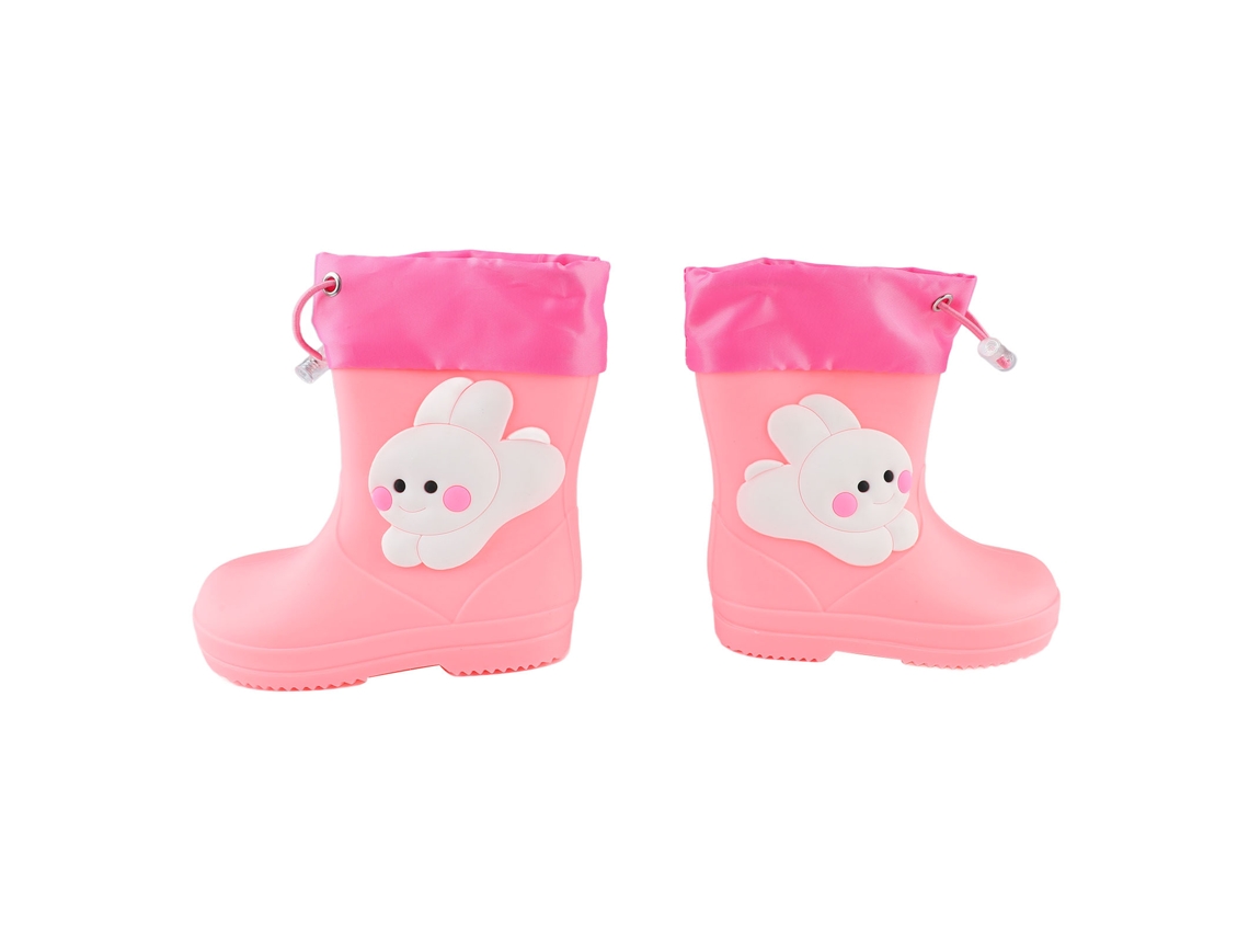 Botas de Chuva com Padrão de Coelho Rosa | S/MARCA