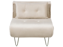Sofá-cama BELIANI Vestfold de Veludo Creme 85x80x81