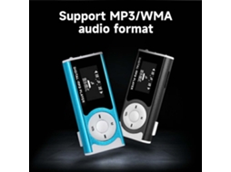 Reprodutor De Mp3 De Metal Mini Portátil Com Tela Lcd Luz Led Suporta Cartão Tf Preto