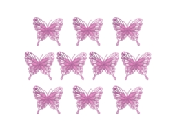 Pack de 10 Borboletas de Camada Única Cor de rosa com Pó de Ouro para Decoração LAXISCREED