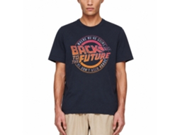 Rockinstone Back To The Future Movie Logo And Quote Navy Adult T-shirt Size:xl