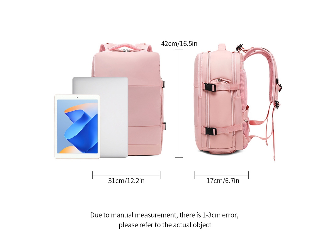 Mochila Impermeável com Porta USB e Compartimento para Sapatos | S/MARCA