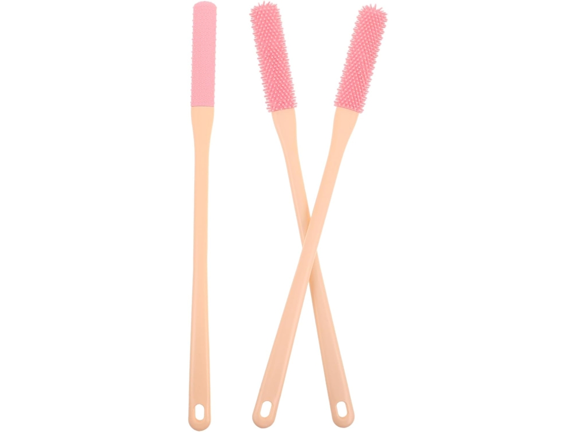 Conjunto de 3 esponjas de limpeza rosa Macia Drunken Scovas para limpeza de dois pés