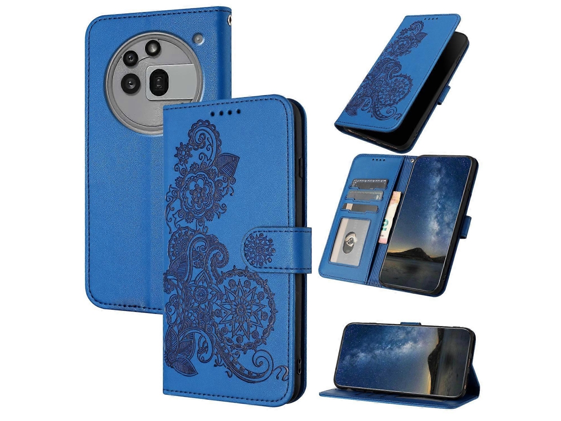 Capa De Celular Flip Em Couro Com Relevo De Flor De Datura Para Nothing Phone 3a Pro