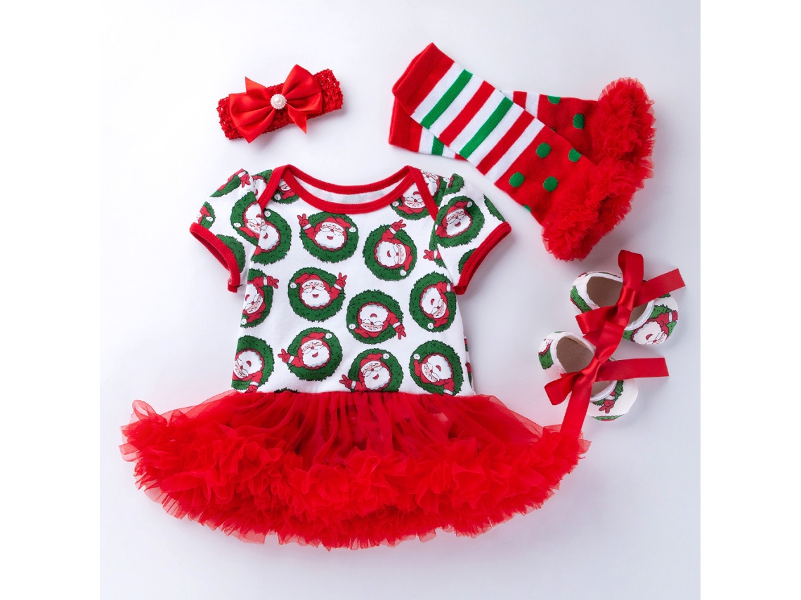 Conjunto de Saia Macacão de Bebê de Roupas de Natal 59Cm