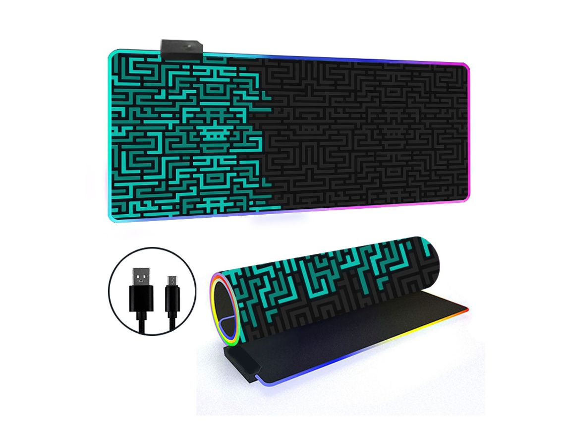 Mousepad Tapete De Mesa Retroiluminado Rgb Com Linhas Simples Brilvibera (estilo 12, 3008003mm)